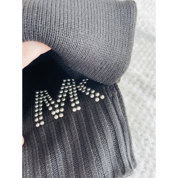 NWT Michael Kors Access Dome Studded Muffler & Beanie Set - Black - Picture 3 of 4
